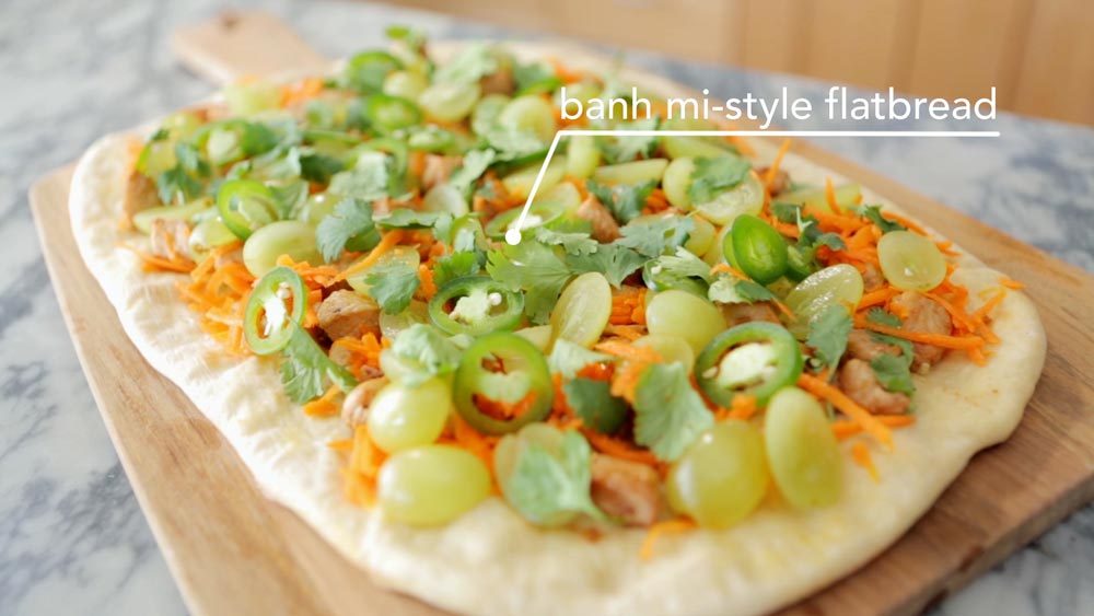 Bánh MiStyle Flatbread with California Grapes Grapes from California
