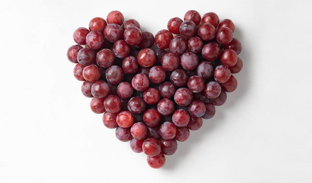 Grapes in the shape of a heart