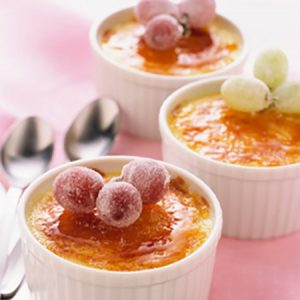 Frosted Grapes on creme brulee