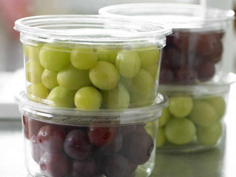 Grapes in containers