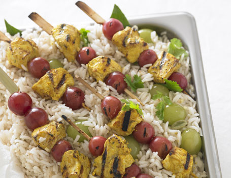 Chicken Tandoori and California Grape Brochettes