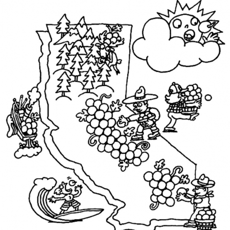 California Grapes Coloring Sheet