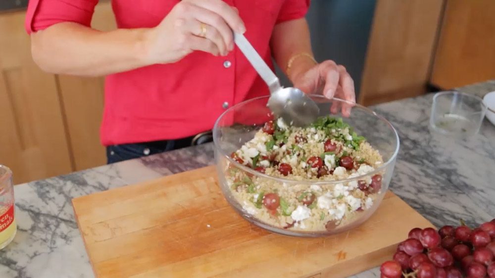 Grape, Feta and Mint Quinoa Salad Grapes from California