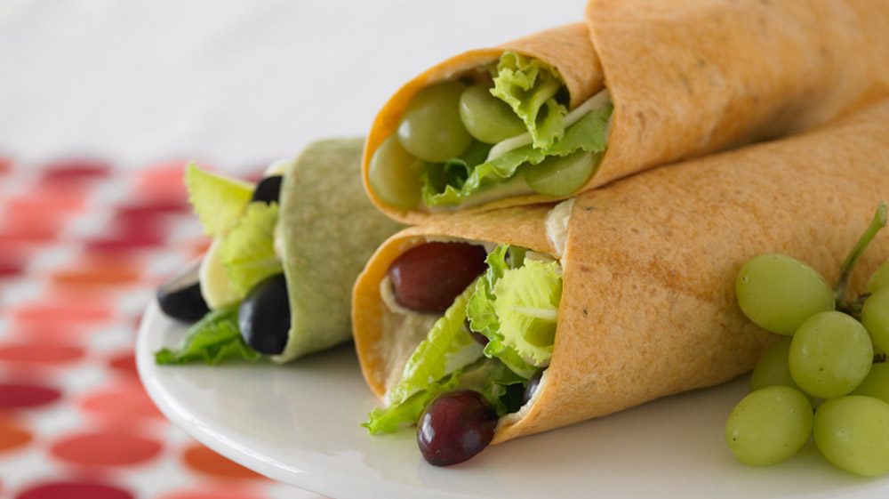 hummus-and-grape-wraps