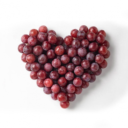 Grapes in the shape of a heart