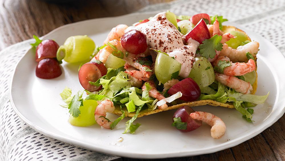 Shrimp Grape Tostada