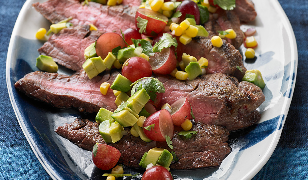 Grilled Flank Steak with Grapes